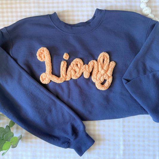 Custom Embroidered Yarn Mascot Sweatshirt