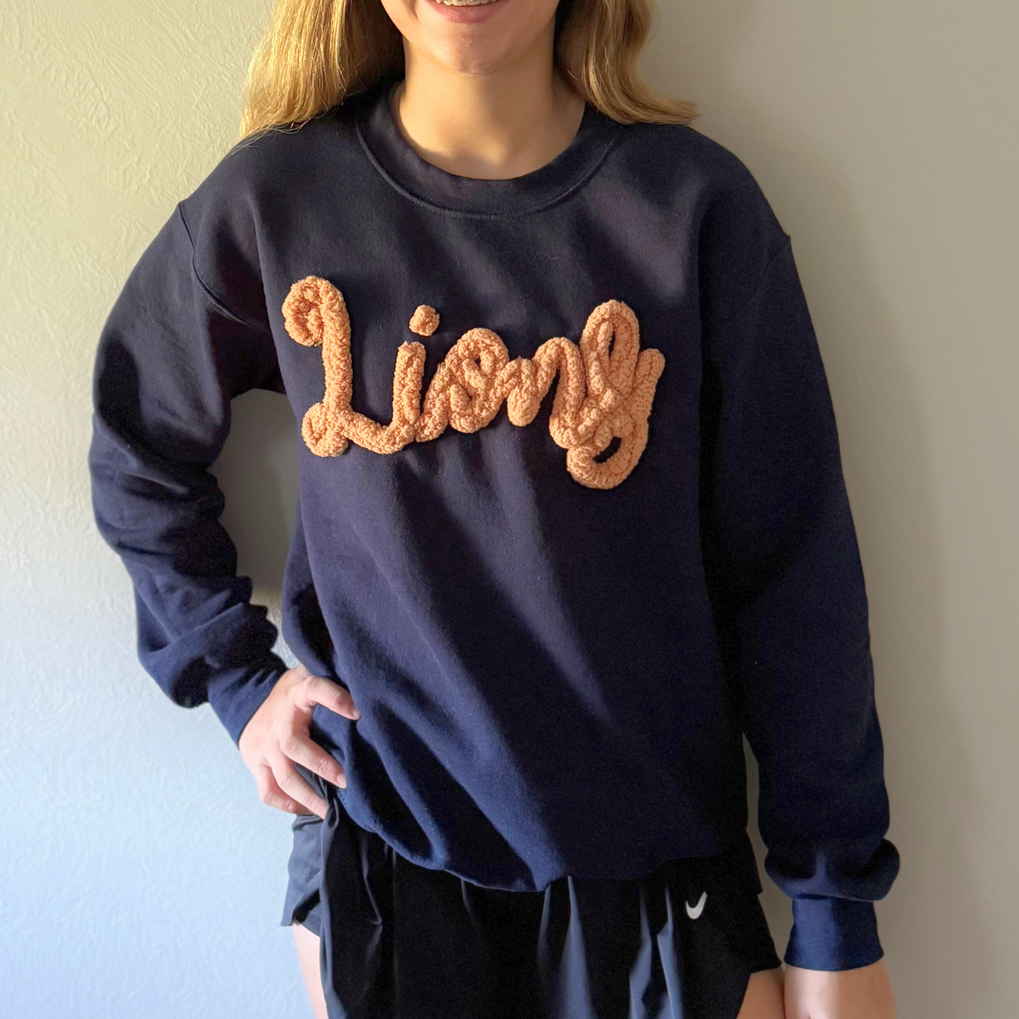 Custom Embroidered Yarn Mascot Sweatshirt