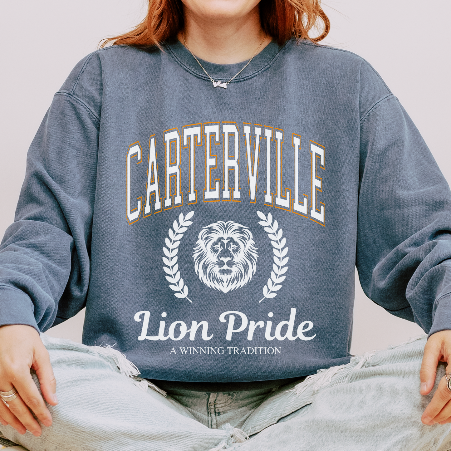 Comfort Colors Carterville Lion Pride Sweatshirt - Cozy Unisex Apparel for Team Spirit, Casual Wear, Gifts, School Spirit, Athletic Events
