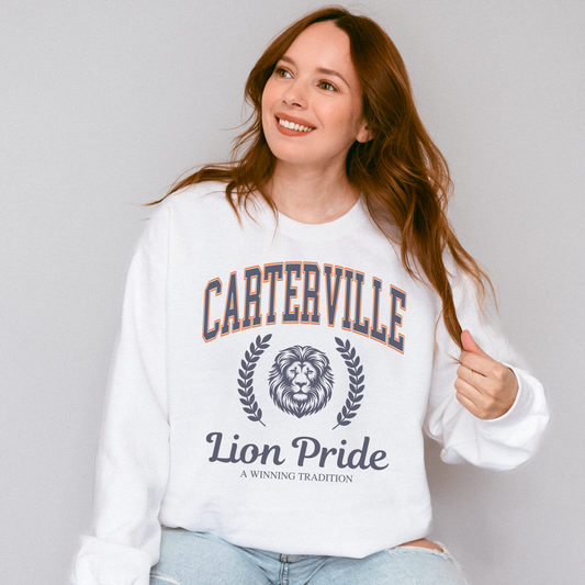 Carterville Lion Pride Sweatshirt | Unisex Crewneck | Perfect for Sports Events, School Spirit, Gifts, and Cozy Days