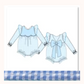 Custom Embroidered Baby Girl & Boy Seersucker Romper