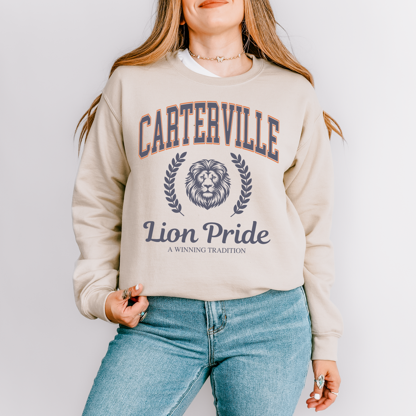 Carterville Lion Pride Sweatshirt | Unisex Crewneck | Perfect for Sports Events, School Spirit, Gifts, and Cozy Days