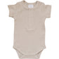 Oatmeal Organic Cotton Ribbed Snap Bodysuit