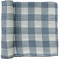 Dusty Blue Gingham Muslin Swaddle Blanket
