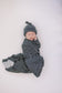 Navy Stripes Ribbed Bamboo Stretch Swaddle