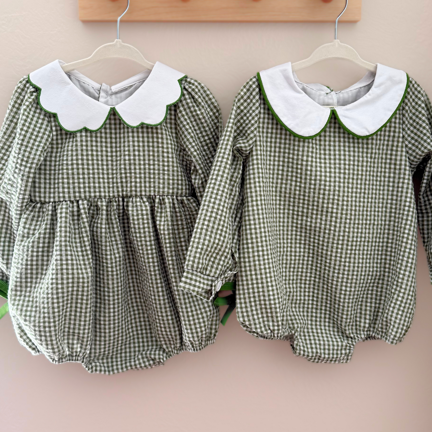 Preorder- Green Gingham Bubble Romper