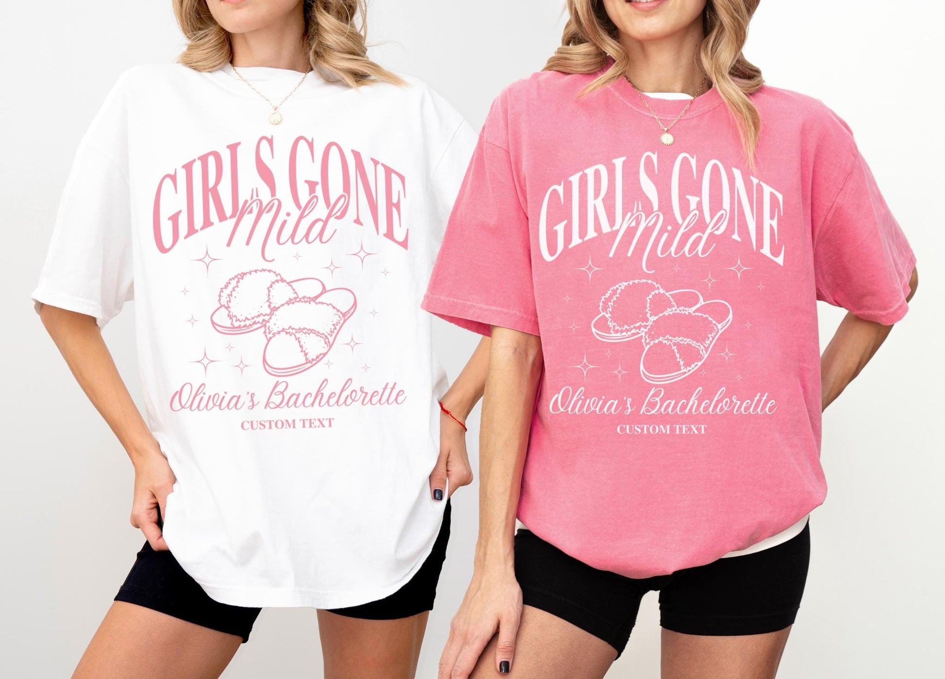 Girls Gone Mild Bachelorette Party Shirts Spa Bachlorette Custom Shirts Slumber Party Bach Tee Comfort Colors Oversized Tee For Bachelorette