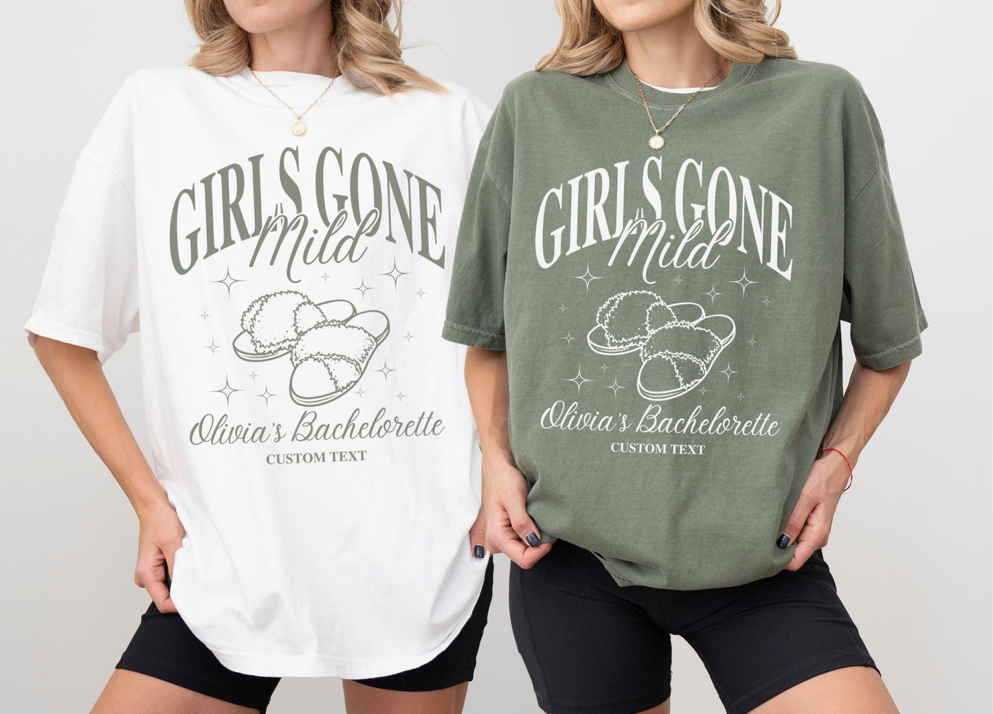 Girls Gone Mild Bachelorette Party Shirts Spa Bachlorette Custom Shirts Slumber Party Bach Tee Comfort Colors Oversized Tee For Bachelorette