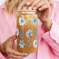 Personalized Engraved Name Glass Something Blue Bridesmaid Tumbler Custom Bridesmaid Sipper Glass Flower Iced Coffee Cup Bridesmaid Gift
