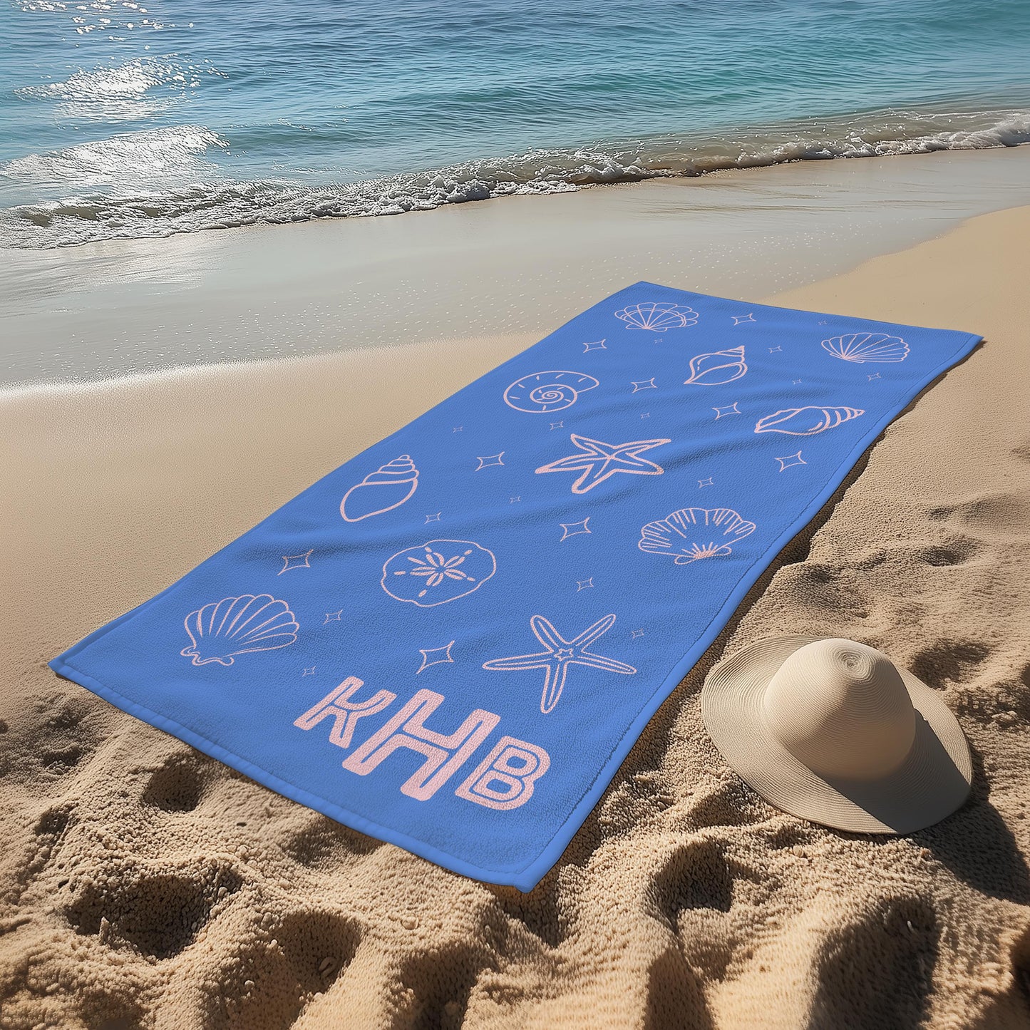 Beach Towels Personalized Seashell Pool Towel