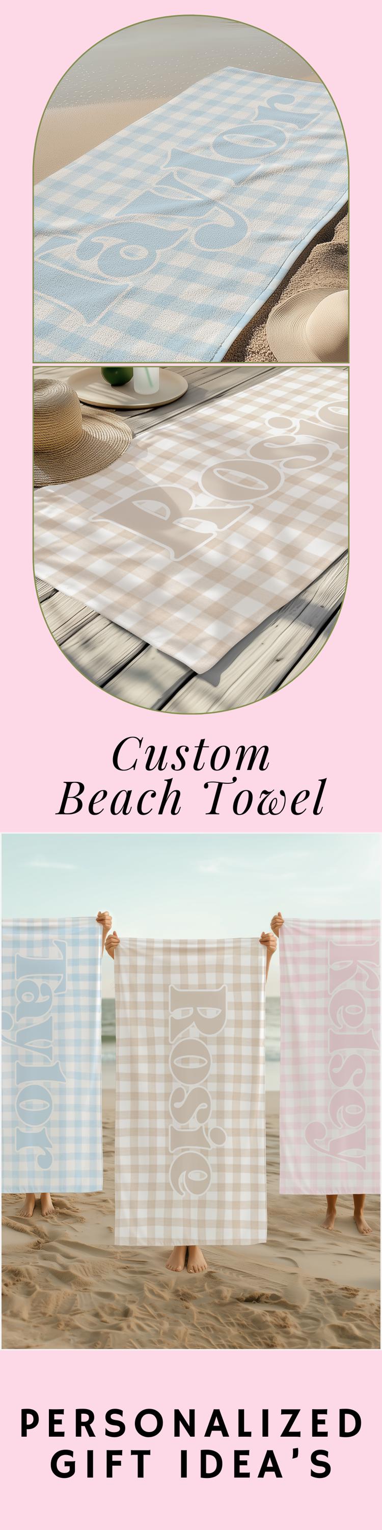 Personalized Kids Beach Towel With Name Custom Pool Towel Birthday Gift Idea For Children Vacation Matching Towel Toddler Beach Towel Custom