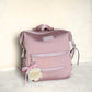 Custom Diaper Bag Keychain Engraved Name Charm Pink Bow Accessories Personalized Diaper Bag Tag Backpack Name Tag Keychain Kids Name Charm