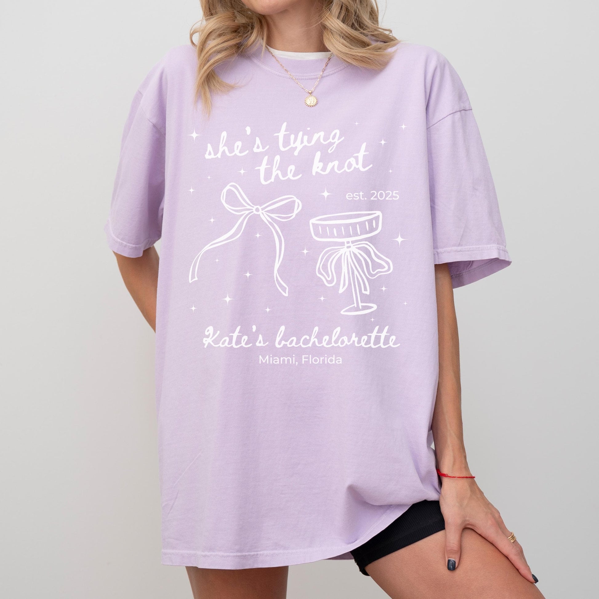 Bride Squad T Shirt Bridesmaid Matching Girls Trip Apparel Idea Comfort Colors Orchid