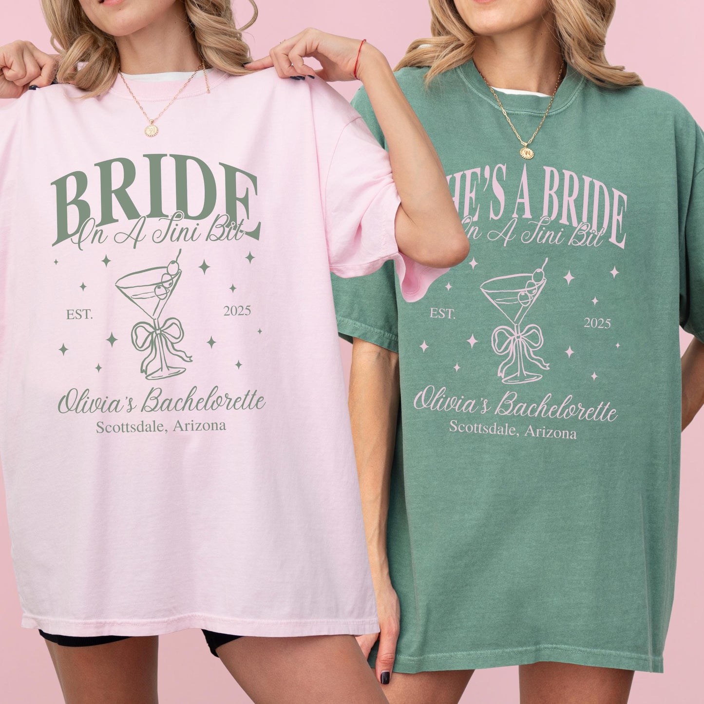 Custom Martini Themed Bachelorette Party Shirt Bride In A Tini Bit Shirt Personalized Bach Party Tee Bride Squad Cocktail Tee Martini Themed