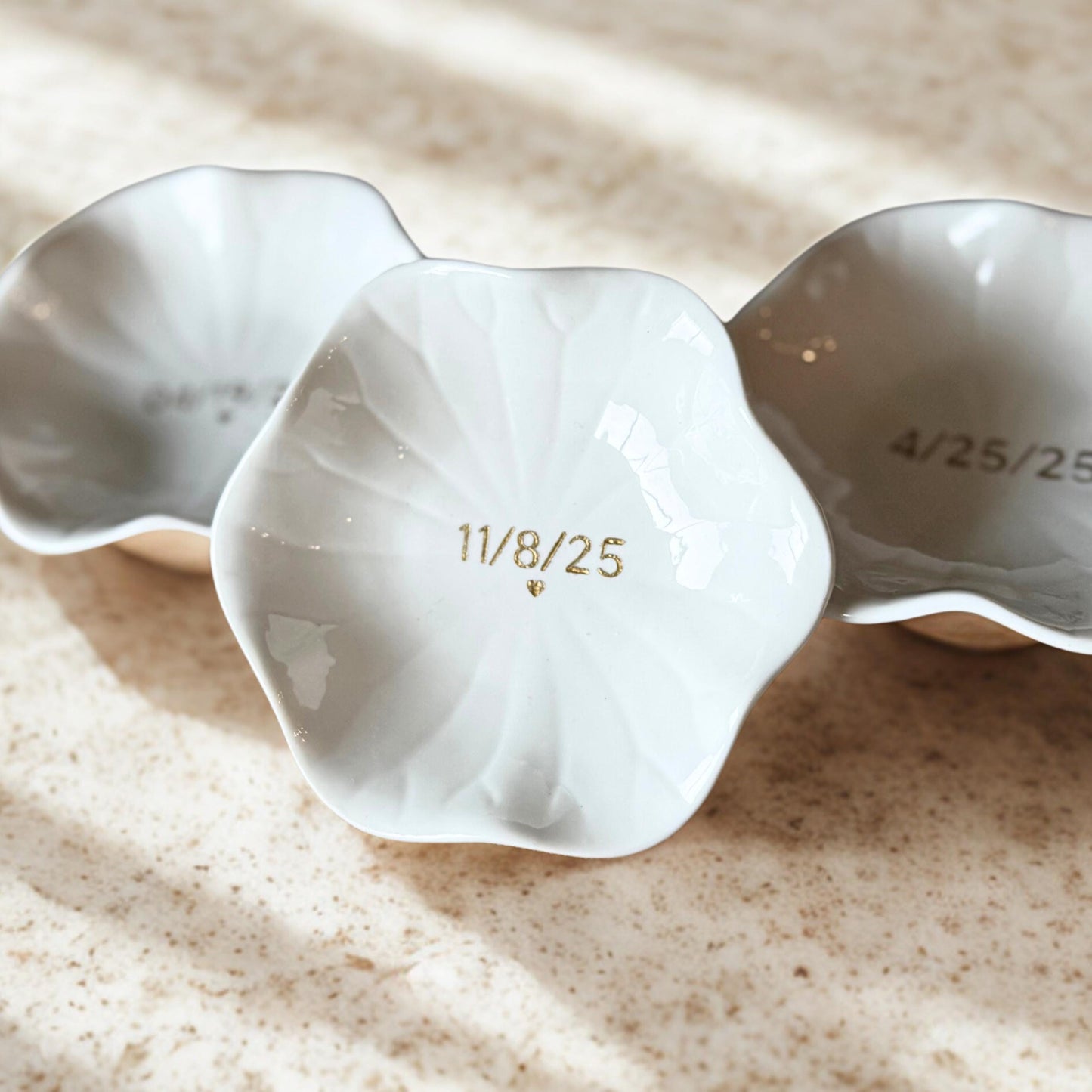 Personalized Engagement Gift Jewelry Dish Wedding Date Engraved Custom Trinket Ring Dish Gift For Bride To Be Ring Holder Wedding Keepsake