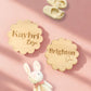 Personalized Baby Announcement Wood Circle Scalloped Name