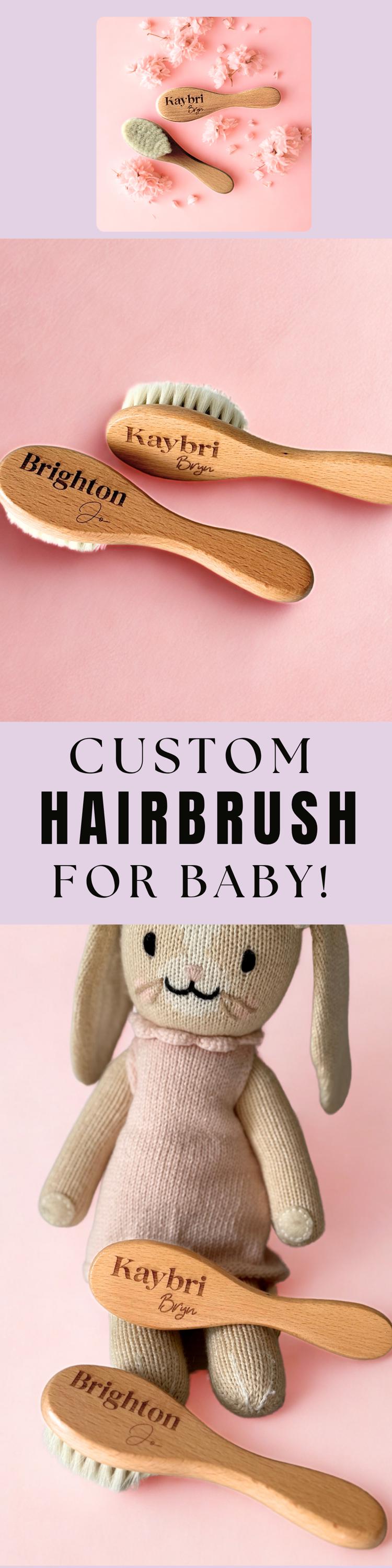 Personalized Wooden Baby Hair Brush Custom Name Hairbrush For Newborn Baby Shower Gift Heirloom Quality Baby Keepsake Gift Idea New Parent