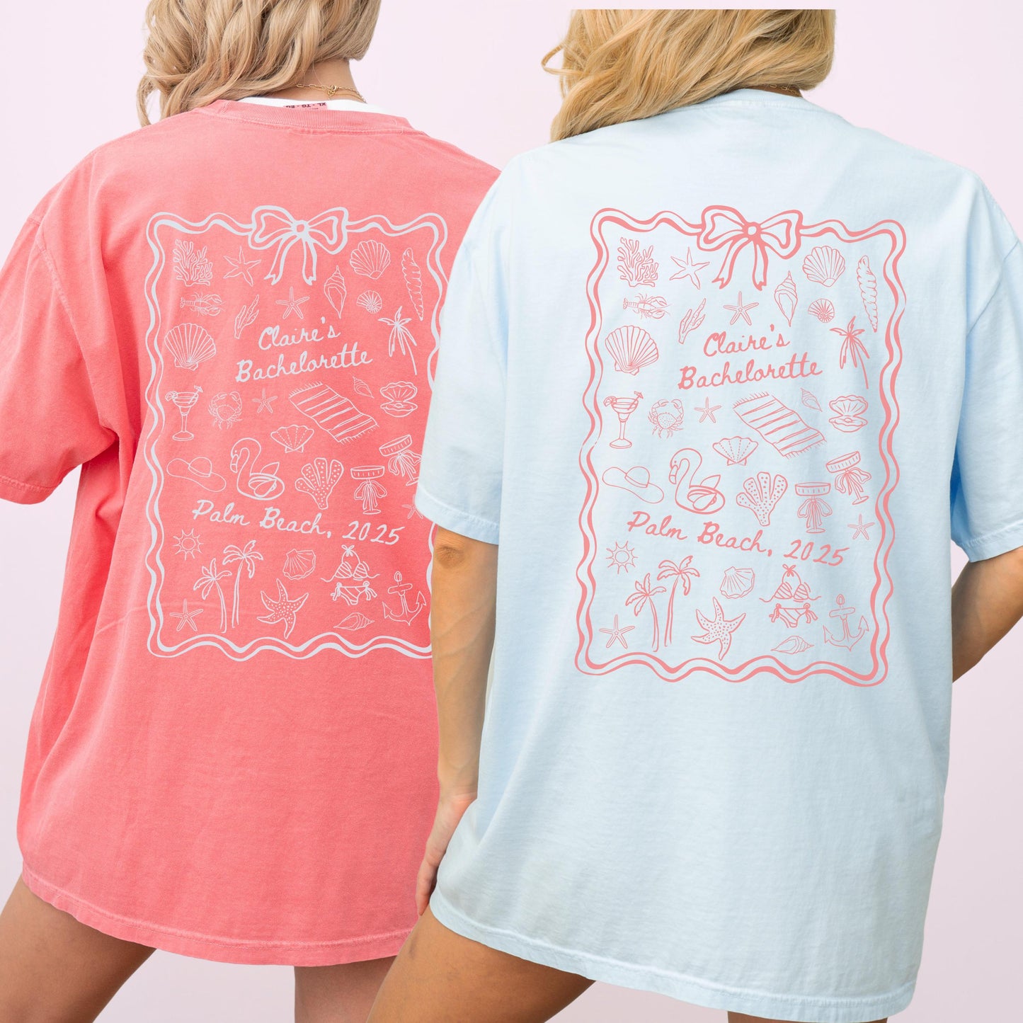 Matching Outfits Custom Palm Beach Shirt For Beach Bachelorette Coastal Girls Trip Tee