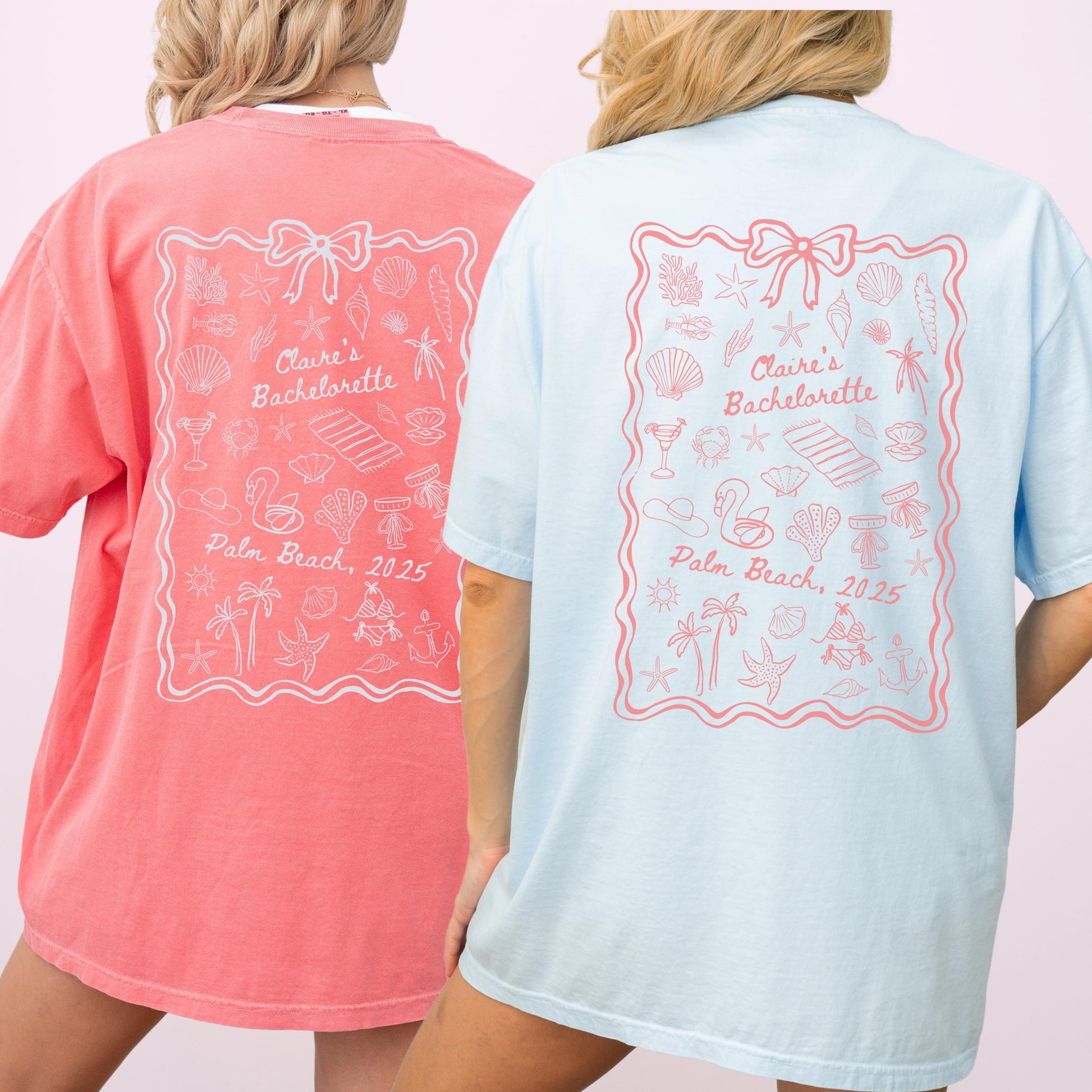 Matching Outfits Custom Palm Beach Shirt For Beach Bachelorette Coastal Girls Trip Tee