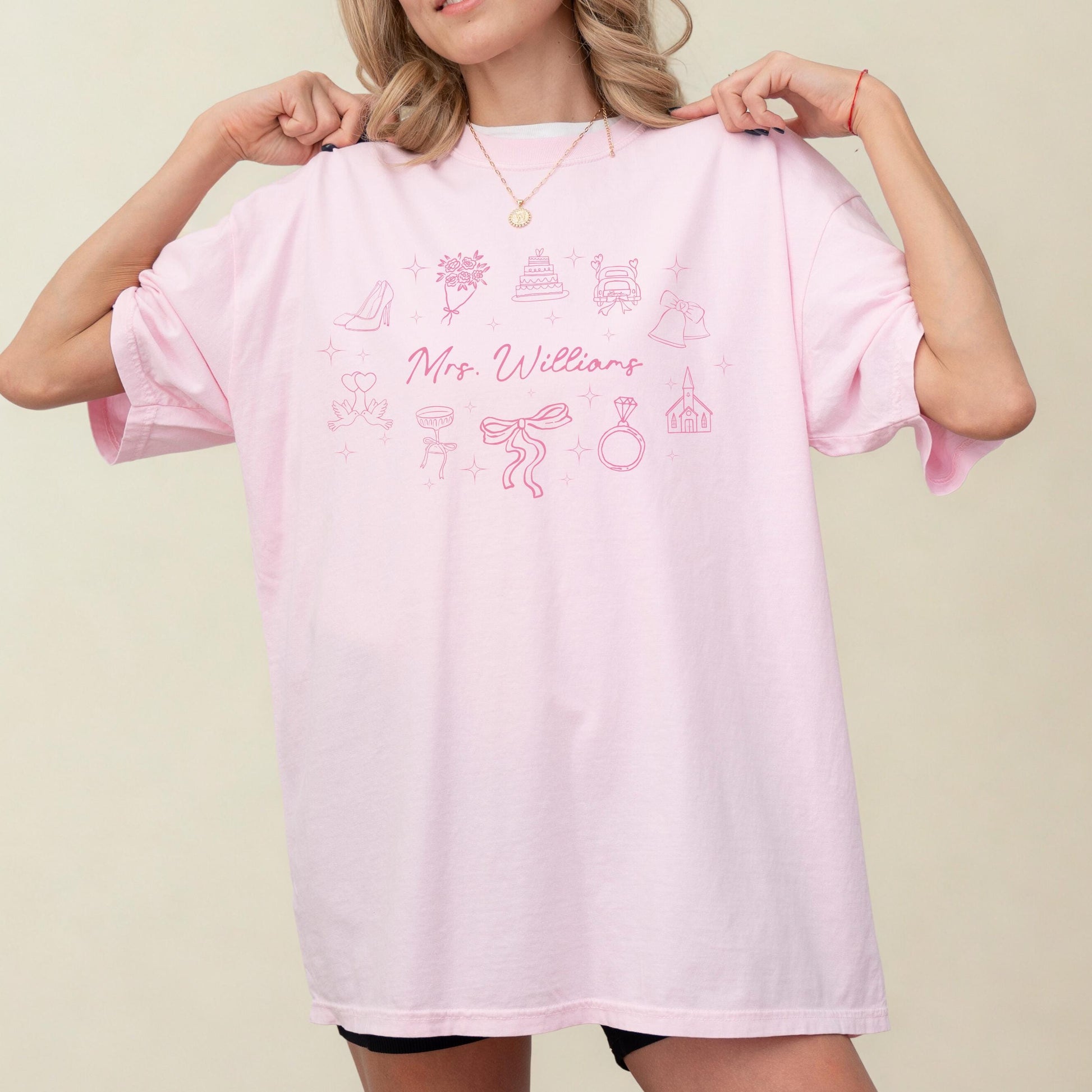 Personalized Honeymoon Shirt Last Name Custom Mrs Travel T Shirt For Honeymoon Airport Outfit For Bride Wedding Gift Idea Newlywed Wifey
