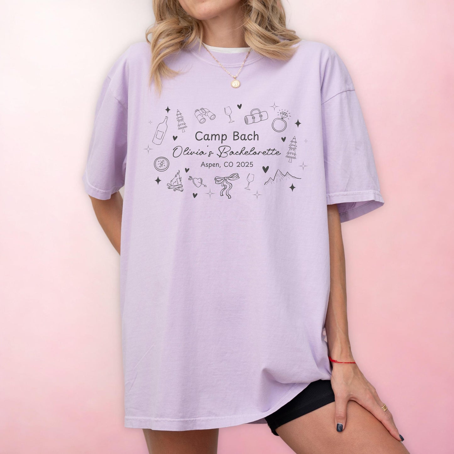 Custom Camping Themed Bachelorette Shirt Idea Mountain Bachelorette Party Personalized Tee Colorado Bachelorette Camping Trip Girls Weekend