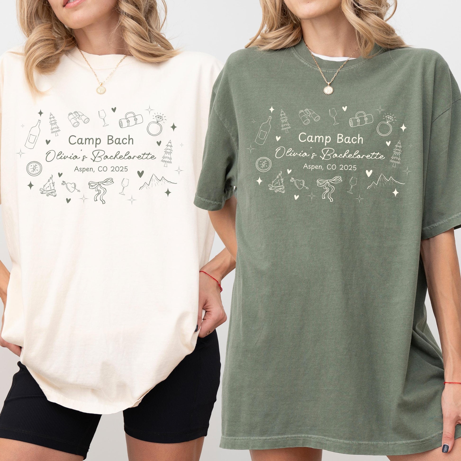 Custom Camping Themed Bachelorette Shirt Idea Mountain Bachelorette Party Personalized Tee Colorado Bachelorette Camping Trip Girls Weekend