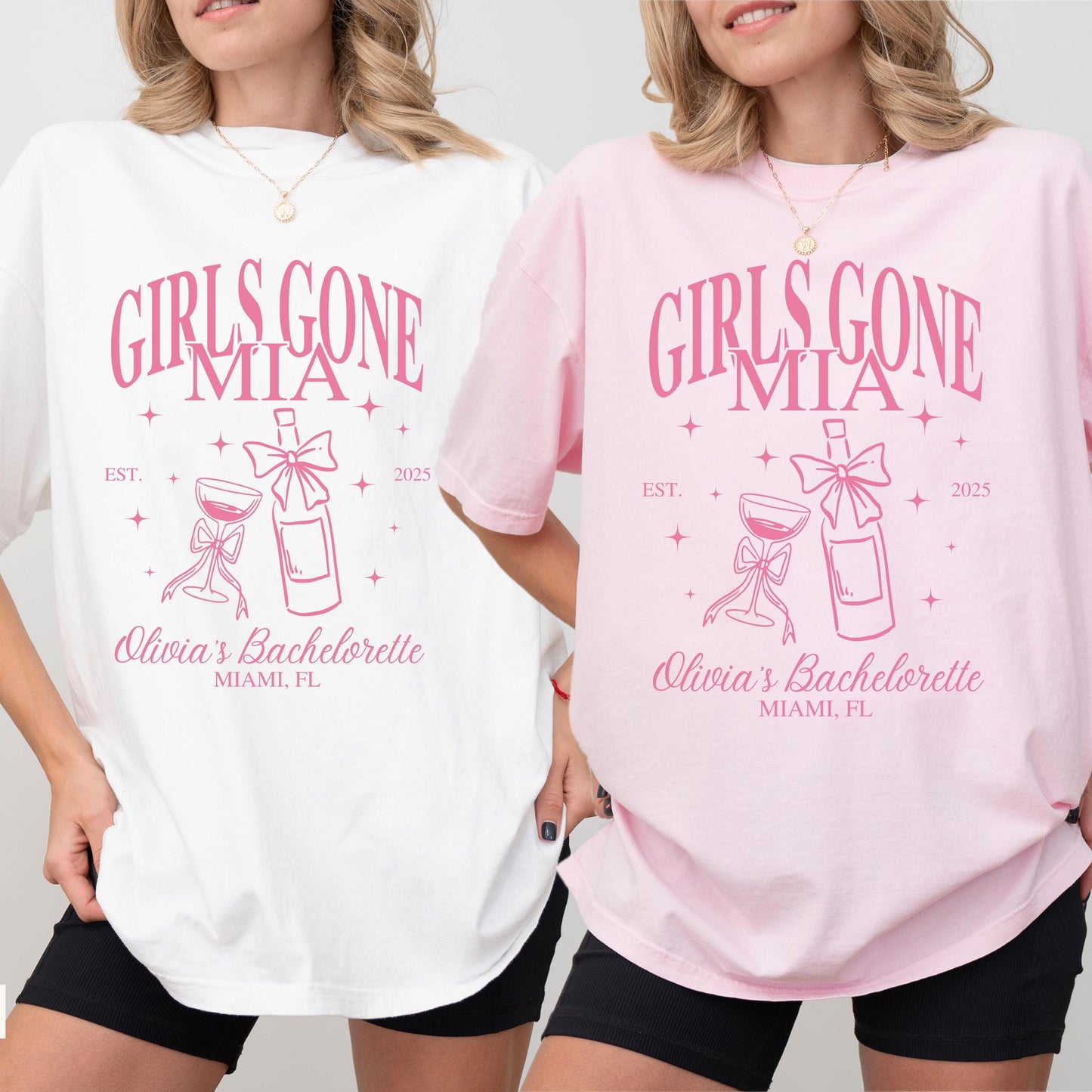 Personalized Miami Bachelorette Shirts Beach Bachelorette Party Custom Girls Gone MIA Bach Party T Shirt Miami Bachelorette Ideas Coastal