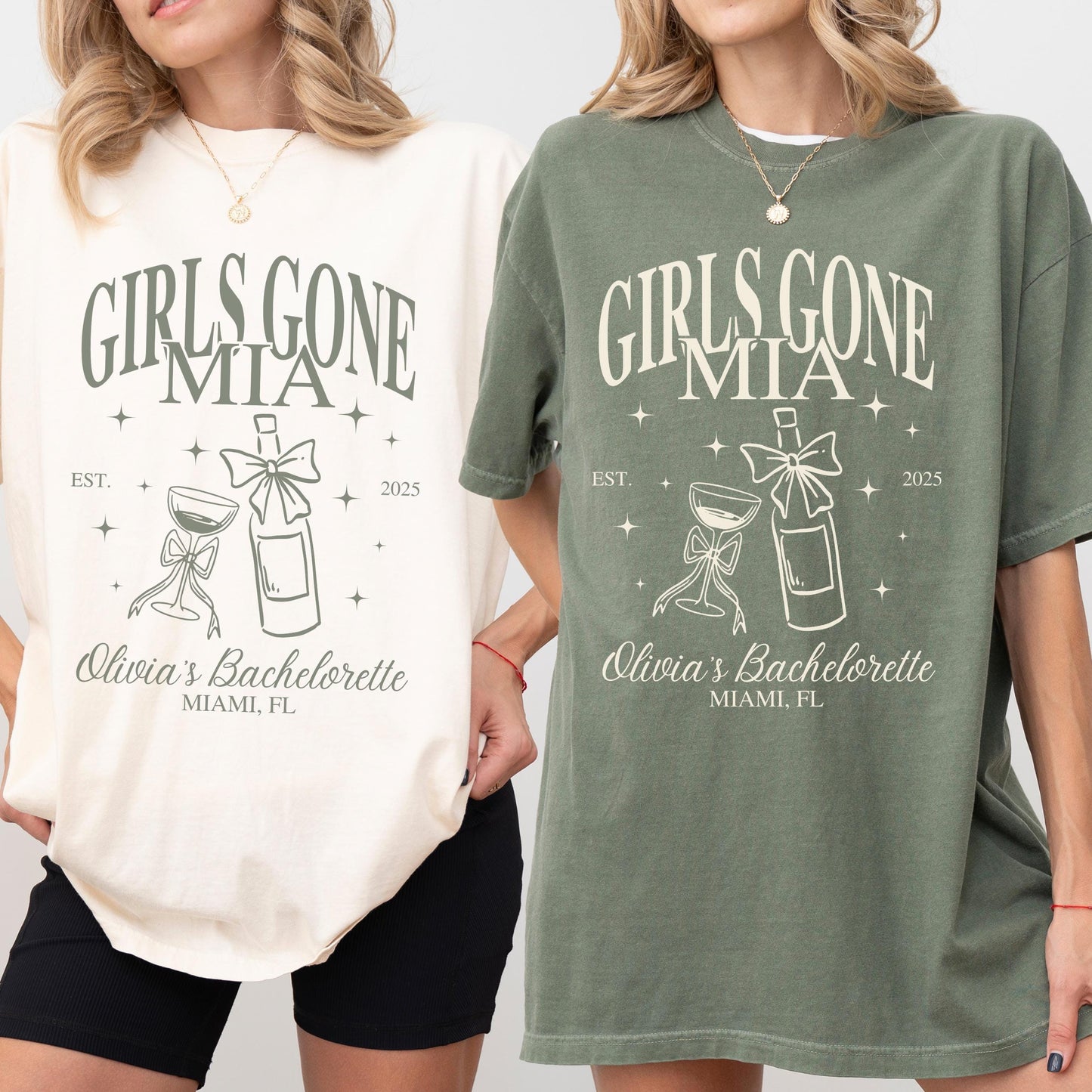 Personalized Miami Bachelorette Shirts Beach Bachelorette Party Custom Girls Gone MIA Bach Party T Shirt Miami Bachelorette Ideas Coastal