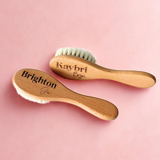 Personalized Wooden Baby Hair Brush Custom Name Hairbrush For Newborn Baby Shower Gift Heirloom Quality Baby Keepsake Gift Idea New Parent