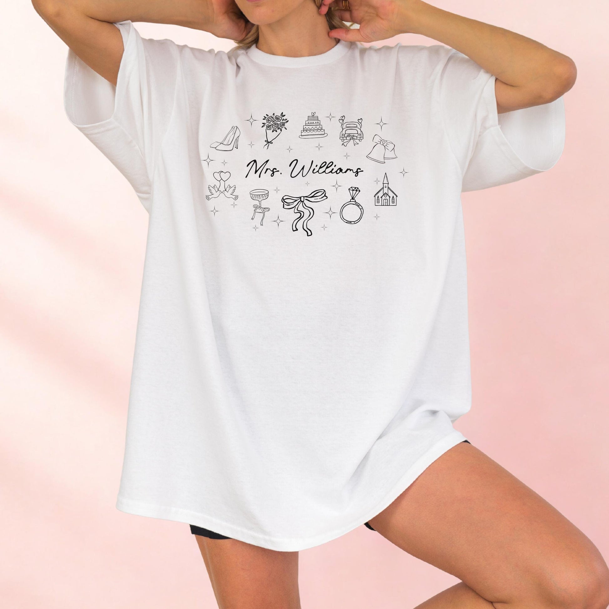 Personalized Honeymoon Shirt Last Name Custom Mrs Travel T Shirt For Honeymoon Airport Outfit For Bride Wedding Gift Idea Newlywed Wifey
