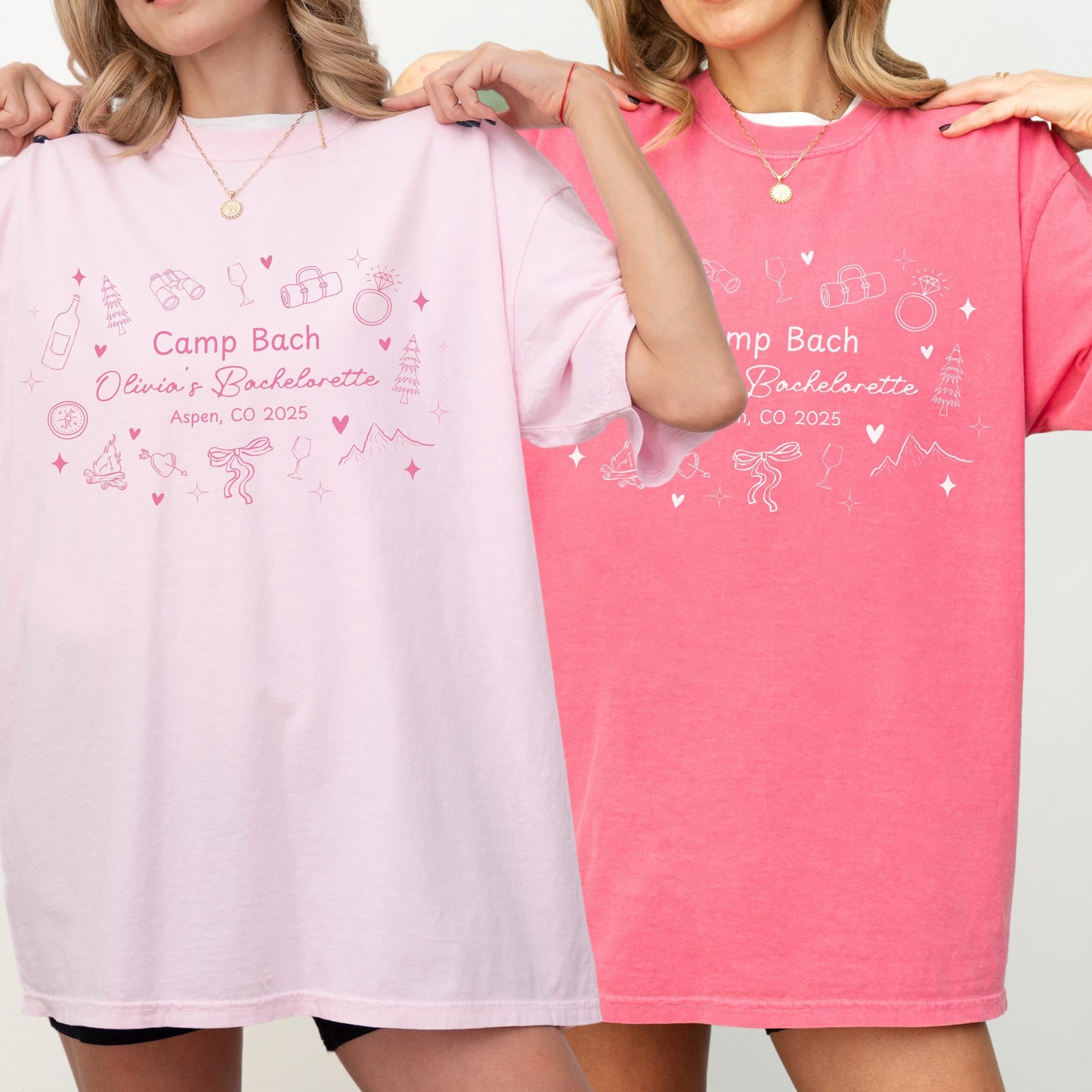 Custom Camping Themed Bachelorette Shirt Idea Mountain Bachelorette Party Personalized Tee Colorado Bachelorette Camping Trip Girls Weekend