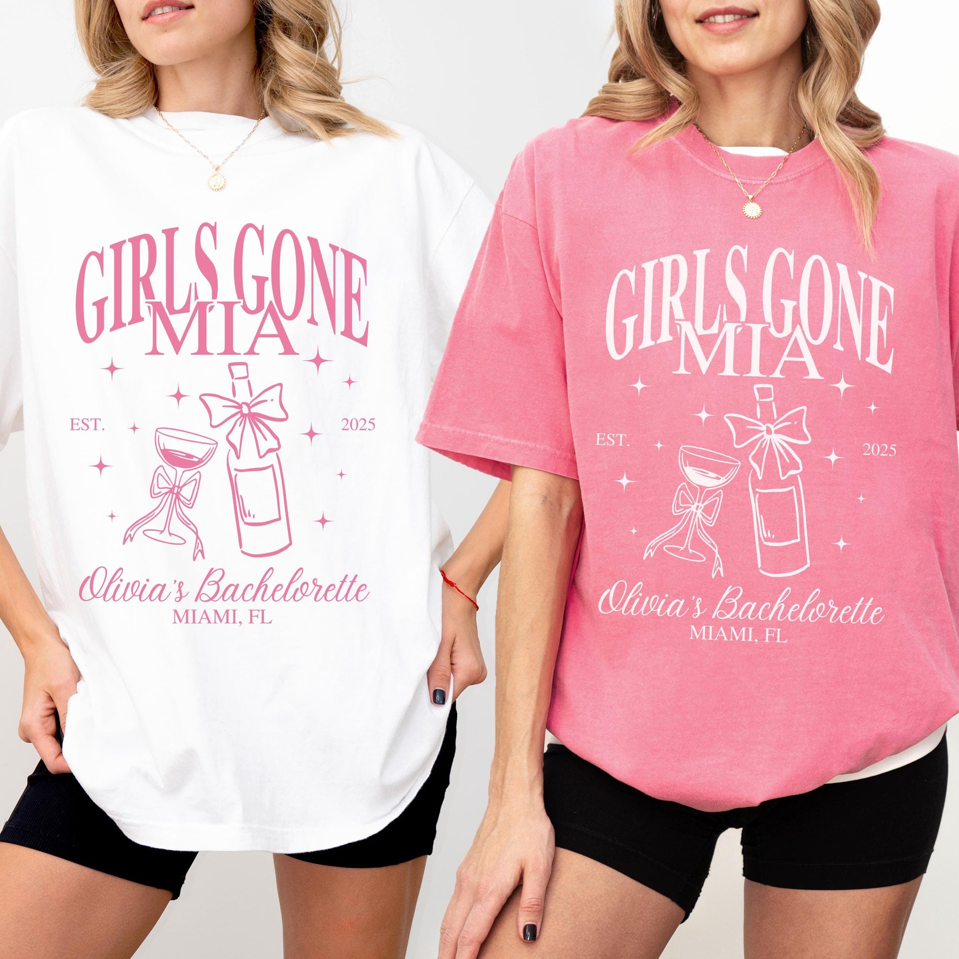 Personalized Miami Bachelorette Shirts Beach Bachelorette Party Custom Girls Gone MIA Bach Party T Shirt Miami Bachelorette Ideas Coastal