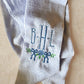 Personalized Wreath Sash Blue Stripes Home Decor Gift Idea Monogram Wreath Bow Embroidered Preppy Housewarming Gift Entryway Decor Custom