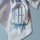 Personalized Wreath Sash Blue Stripes Home Decor Gift Idea Monogram Wreath Bow Embroidered Preppy Housewarming Gift Entryway Decor Custom