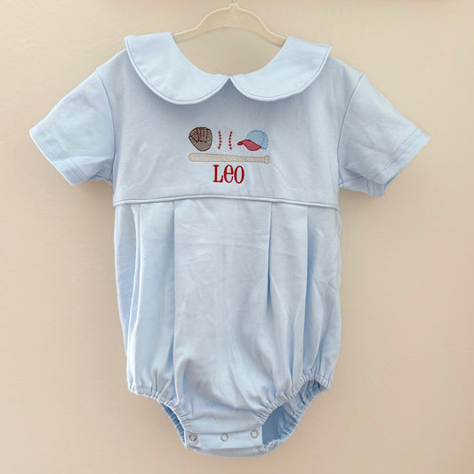 Personalized Baseball Bodysuit Baby Boy Bubble Romper With Monogram Embroidered Name Baby Outfit Game Day Shirt First Birthday Gift Keepsake