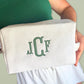 New Last Name Gift Engagement Party Personalized Monogram Makeup Bag Embroidered Cosmetic Pouch Elegant Bridesmaid Gift Future Mrs Bride