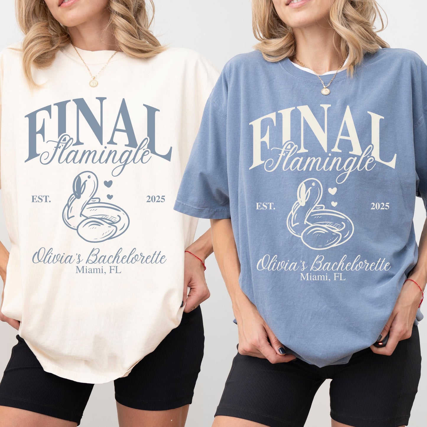Custom Bachelorette Shirt Coastal Personalized Bach Party Tee Custom Beach T Shirt Idea Flamingo Party Theme Bride Squad Gift Bridal Party