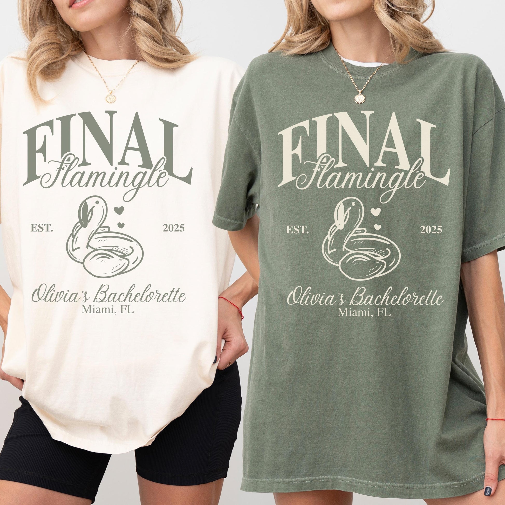 Custom Bachelorette Shirt Coastal Personalized Bach Party Tee Custom Beach T Shirt Idea Flamingo Party Theme Bride Squad Gift Bridal Party