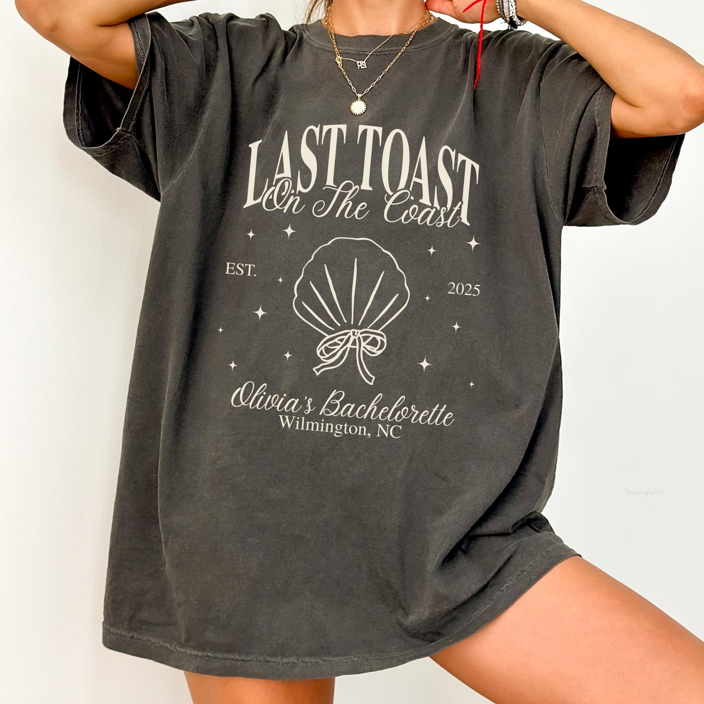 Personalized Coastal Bachelorette Party Shirt Last Toast On The Coast Custom Tee Comfort Colors Bridesmaid Matching T Shirt Idea For Bach