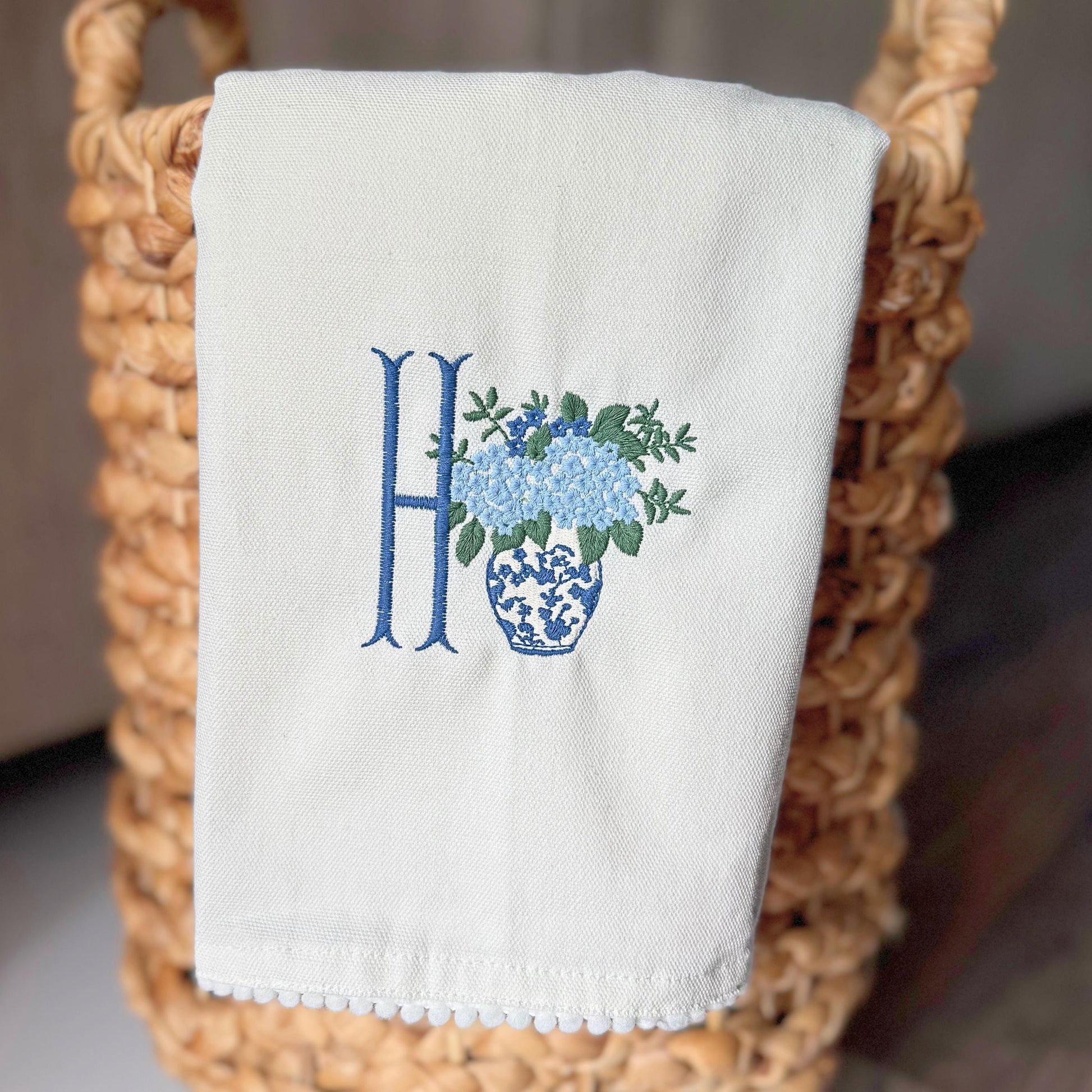 Personalized Hostess Gift Embroidered Towel Chinoiserie Gift Decor Cutting Board Engraved Gift Set Monogram Towel Custom Name Gift Idea Set