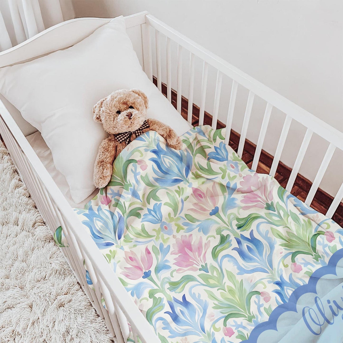 Personalized Baby Name Blanket Gift Idea Baby Shower Custom Blanket First Birthday Gift Idea Toddler Girl Room Decor Grandmillenial Baby