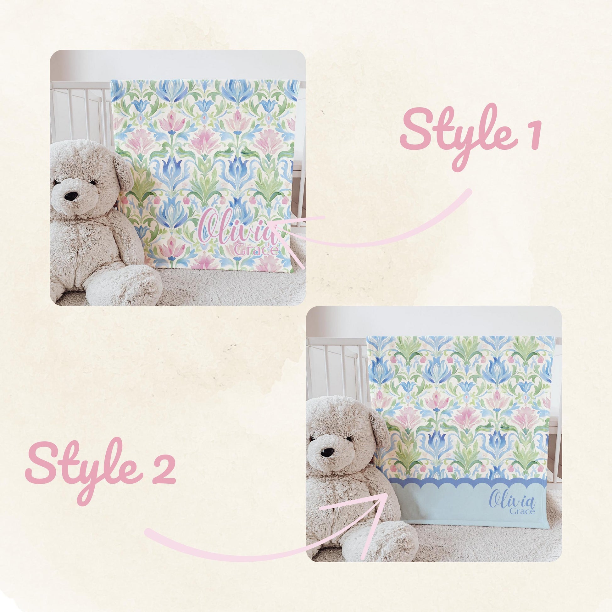 Personalized Baby Name Blanket Gift Idea Baby Shower Custom Blanket First Birthday Gift Idea Toddler Girl Room Decor Grandmillenial Baby