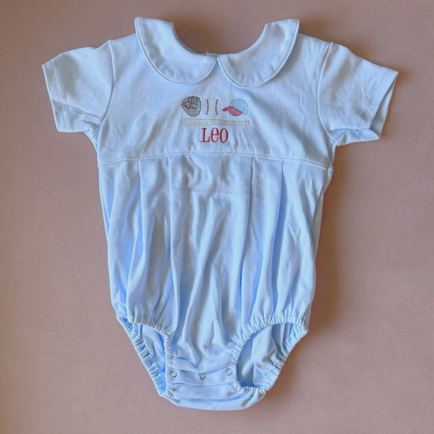 Personalized Baseball Bodysuit Baby Boy Bubble Romper With Monogram Embroidered Name Baby Outfit Game Day Shirt First Birthday Gift Keepsake