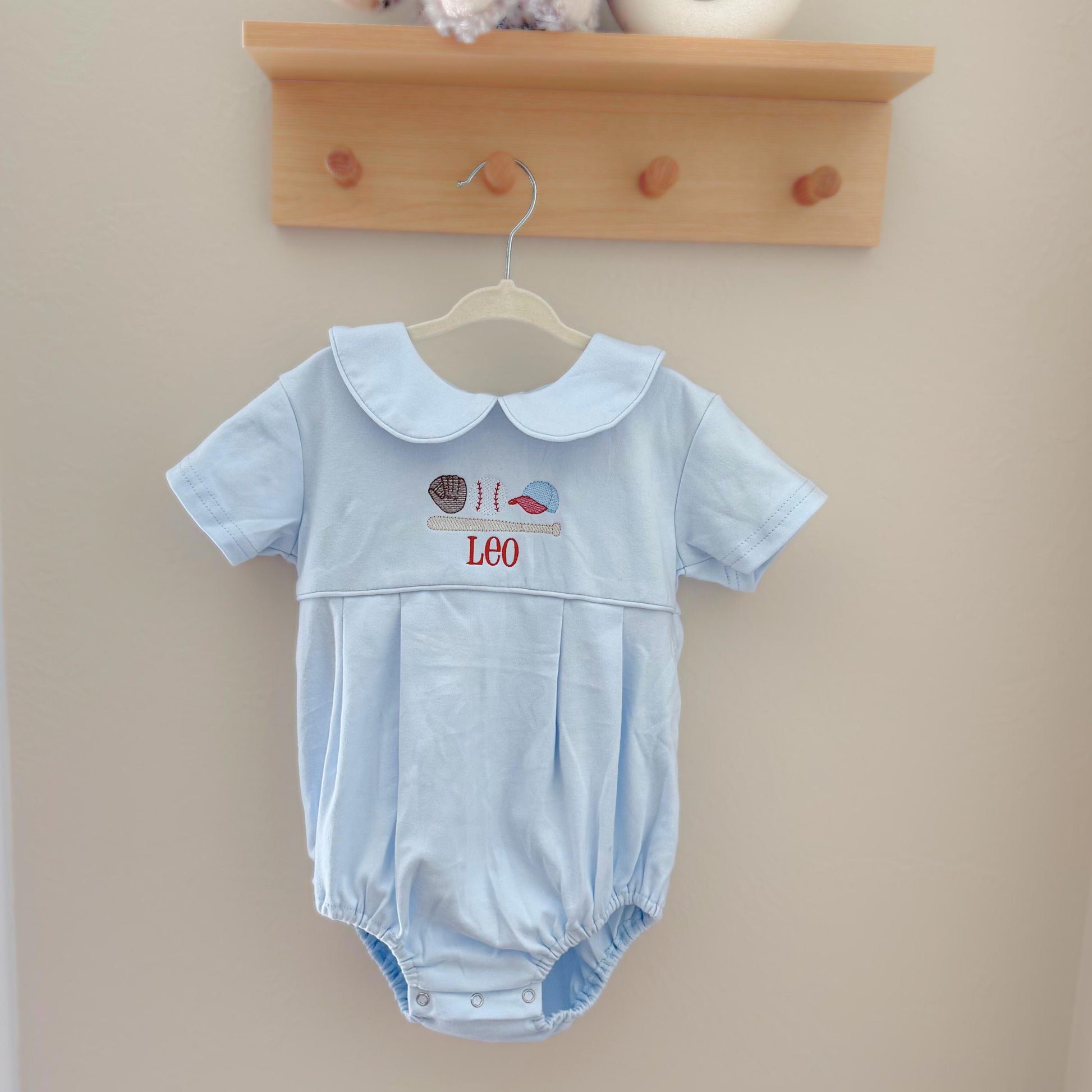 Personalized Baseball Bodysuit Baby Boy Bubble Romper With Monogram Embroidered Name Baby Outfit Game Day Shirt First Birthday Gift Keepsake