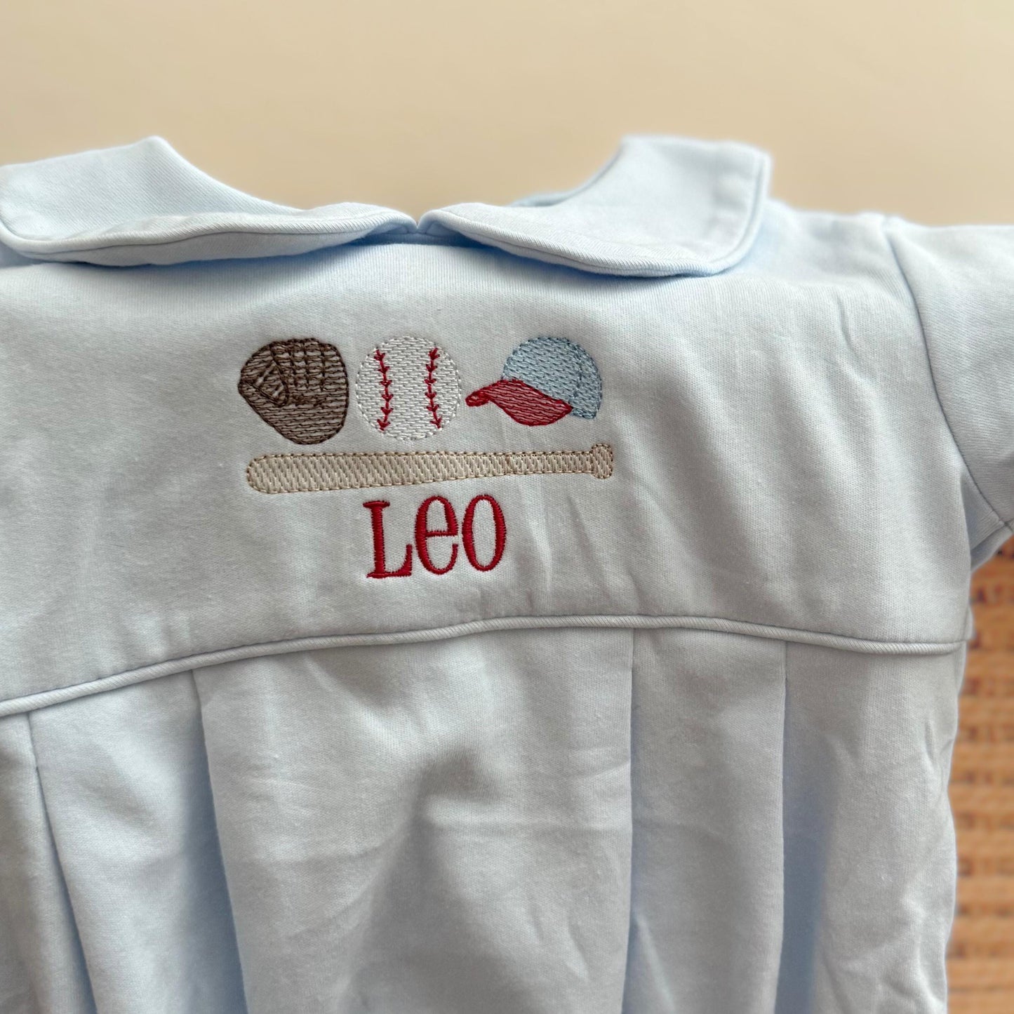 Personalized Baseball Bodysuit Baby Boy Bubble Romper With Monogram Embroidered Name Baby Outfit Game Day Shirt First Birthday Gift Keepsake