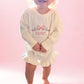 Personalized Knit Ruffle Romper with Name Embroidered Floral Bow Baby Girl First Birthday Outfit Custom Fall Outfit Baby Shower Gift Idea
