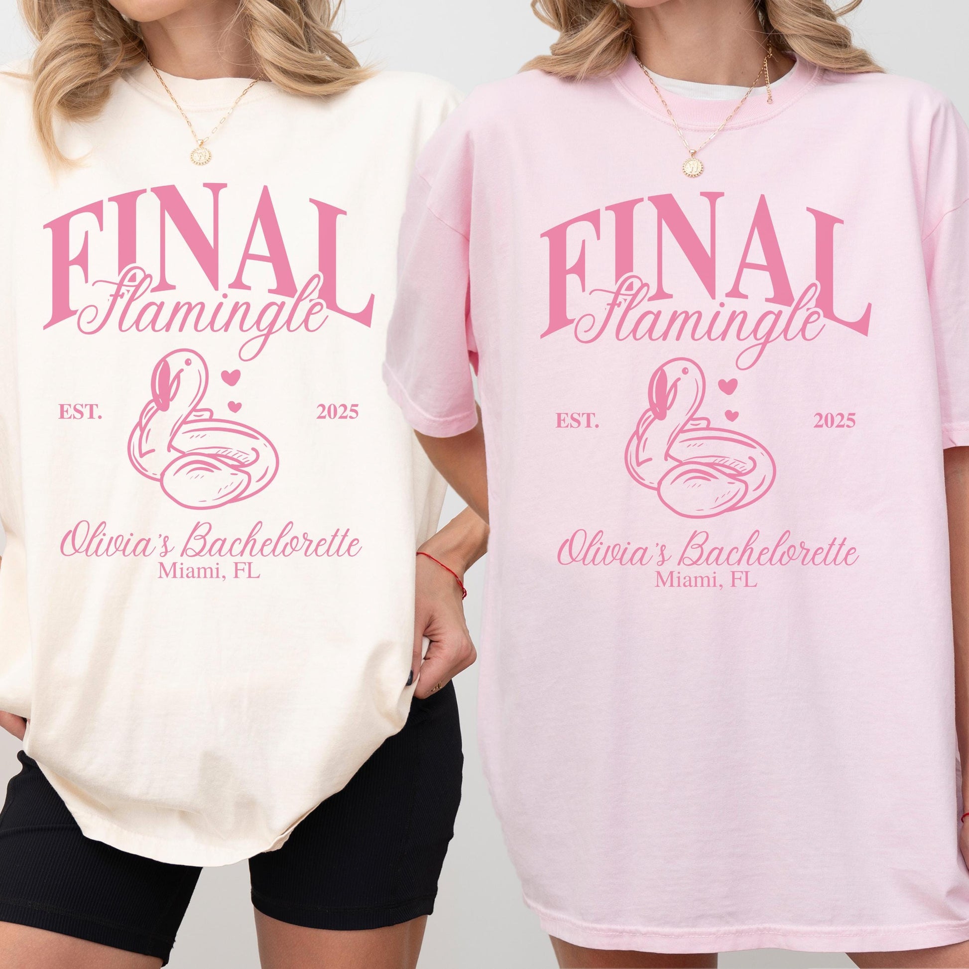 Custom Bachelorette Shirt Coastal Personalized Bach Party Tee Custom Beach T Shirt Idea Flamingo Party Theme Bride Squad Gift Bridal Party