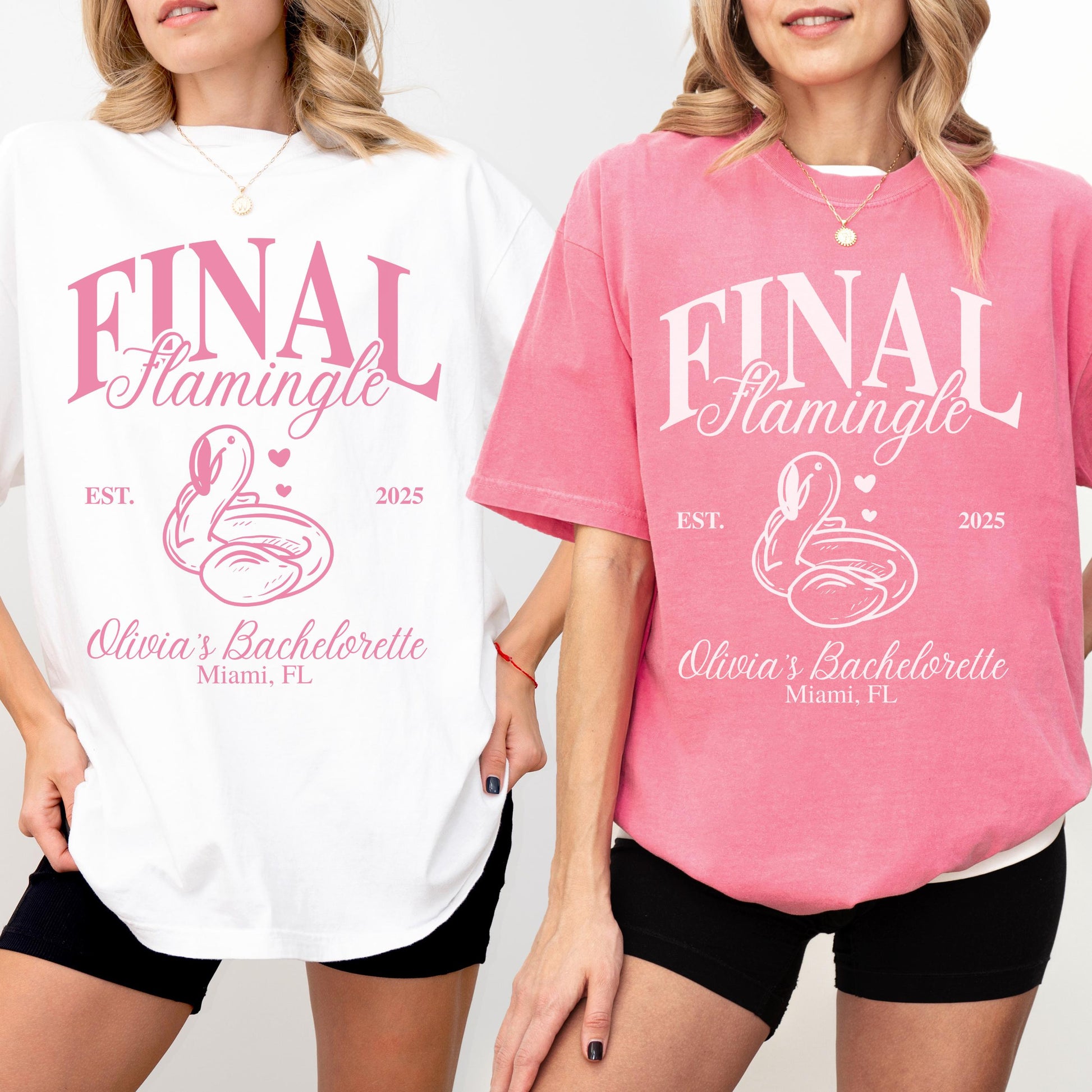 Custom Bachelorette Shirt Coastal Personalized Bach Party Tee Custom Beach T Shirt Idea Flamingo Party Theme Bride Squad Gift Bridal Party