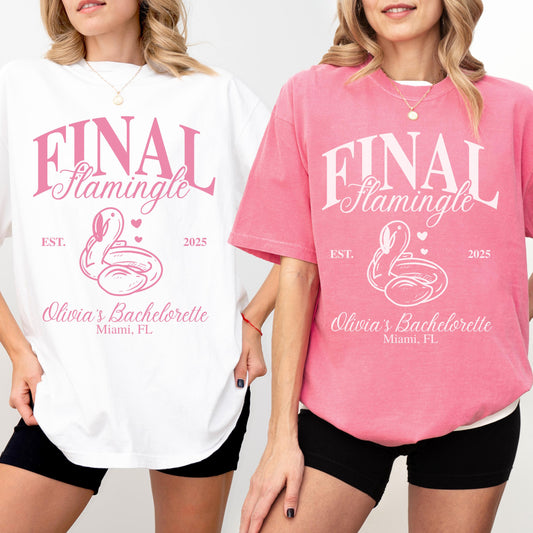 Custom Bachelorette Shirt Coastal Personalized Bach Party Tee Custom Beach T Shirt Idea Flamingo Party Theme Bride Squad Gift Bridal Party