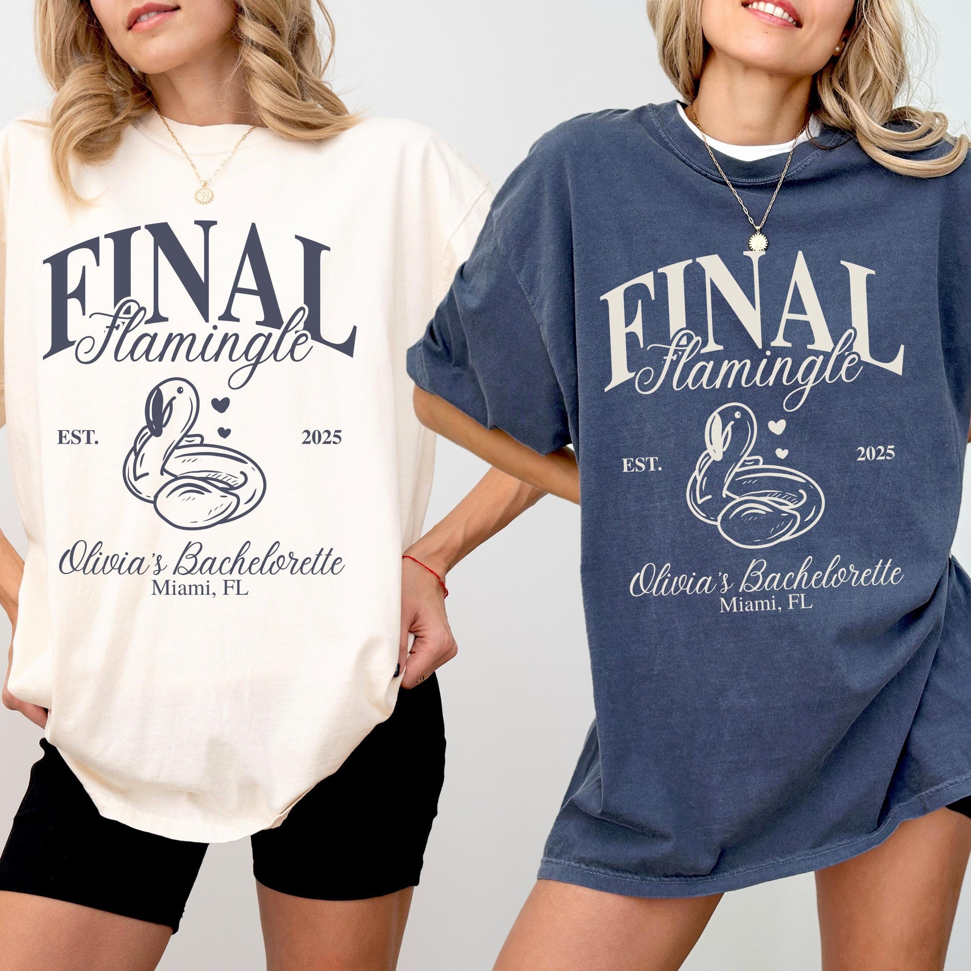 Custom Bachelorette Shirt Coastal Personalized Bach Party Tee Custom Beach T Shirt Idea Flamingo Party Theme Bride Squad Gift Bridal Party